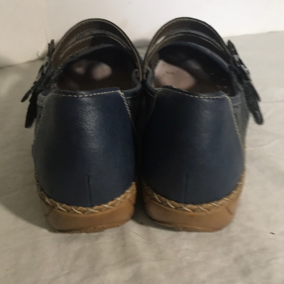 “RIEKER” “Doris” Blue Laser Cut Mary Jane Shoes. - Picture 14 of 14